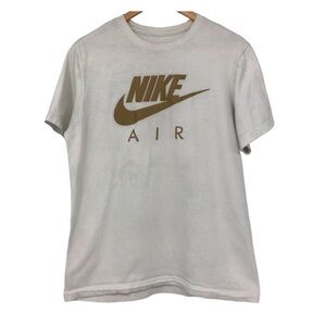 Nike Air white tan Swoosh crewneck graphic t-shirt Medium